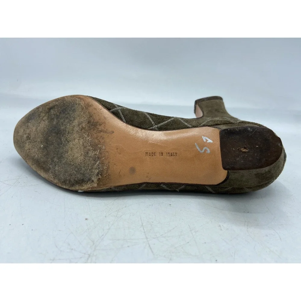 Vintage ferragamo heeled loafer‎ size 6 Brown Suede 37743